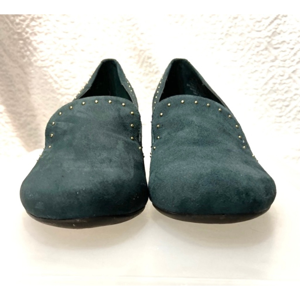 Anne Klein‎ | Women's 7.5 M | Emerald Green Suede Studded Pumps | Classic - Picture 4 of 9